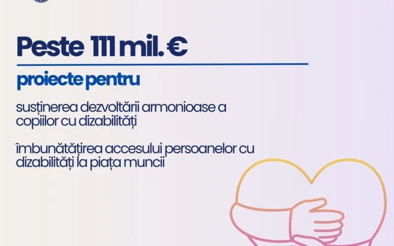 MIPE a lansat două apeluri de proiecte în valoare de peste 111 mil. euro pentru sprijinirea persoanelor cu dizabilități